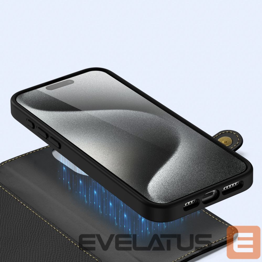 Back panel cover Dux Ducis Dux Ducis Lawa Leather Case for iPhone 15 Pro - Black