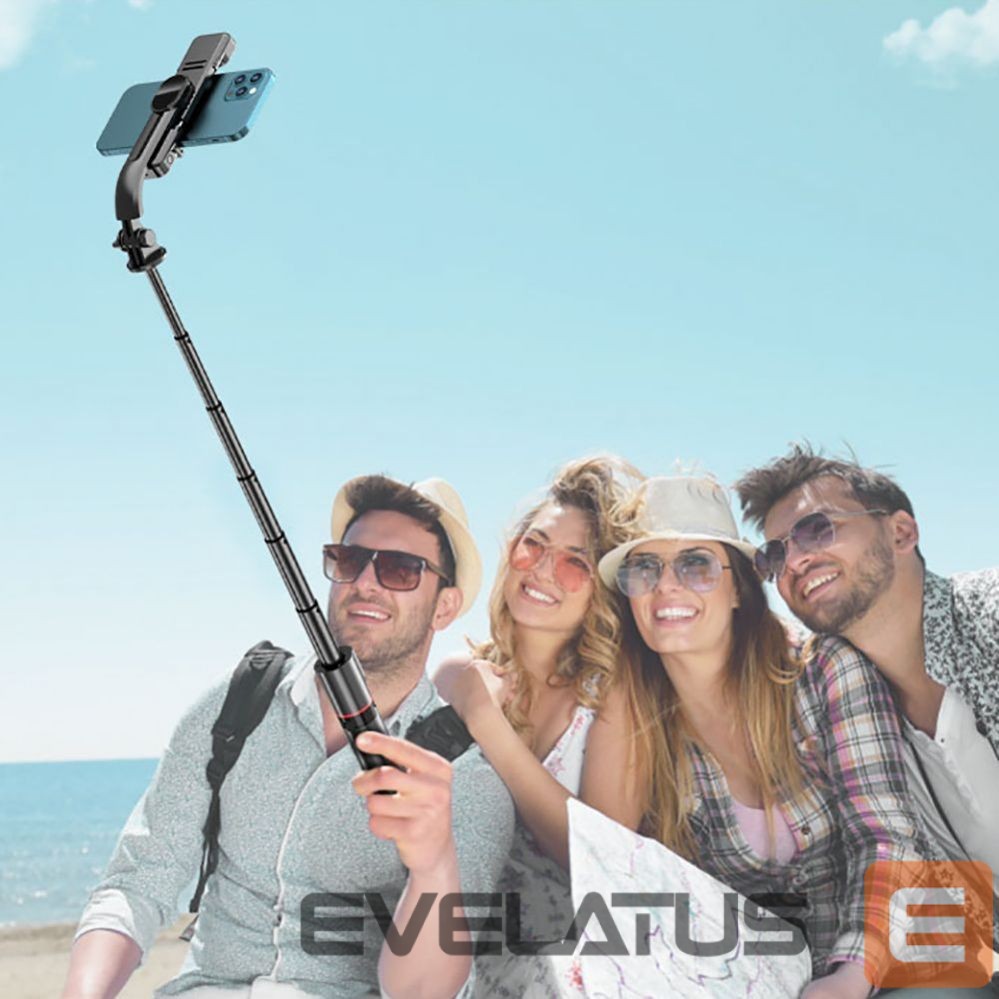 Camera accessory Tech-Protect Tech-Protect L05S Bluetooth Selfie Stick with Tripod up to 105cm with LED Light - Black