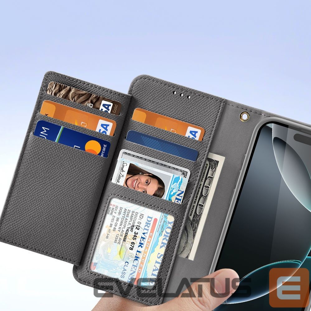 Back panel cover Dux Ducis Dux Ducis Lawa iPhone 16 Pro Leather Case with Detachable Magnetic Wallet - Gray