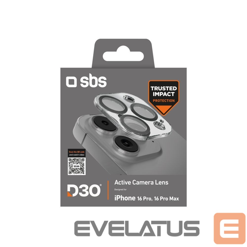 Protective glass SBS SBS Active Camera Lens D3O Tempered Glass for iPhone 16 Pro / 16 Pro Max Camera