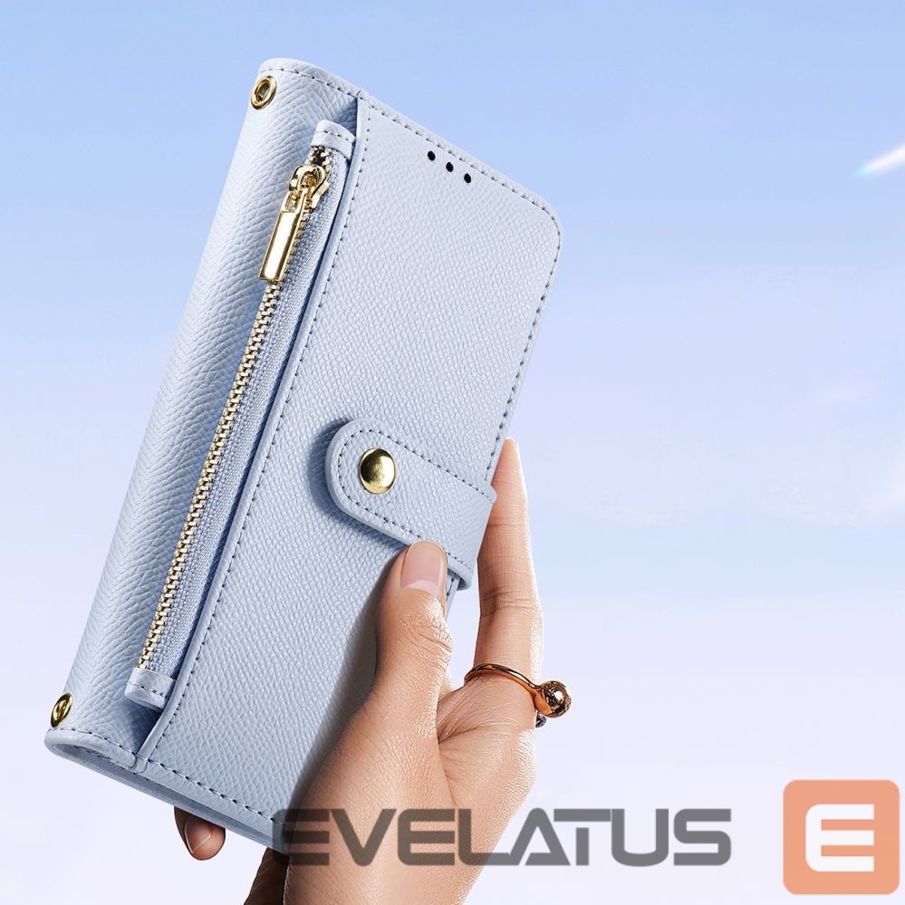 Back panel cover Dux Ducis Dux Ducis Lawa Leather Case for iPhone 16 Pro Max with Detachable Magnetic Wallet - Blue