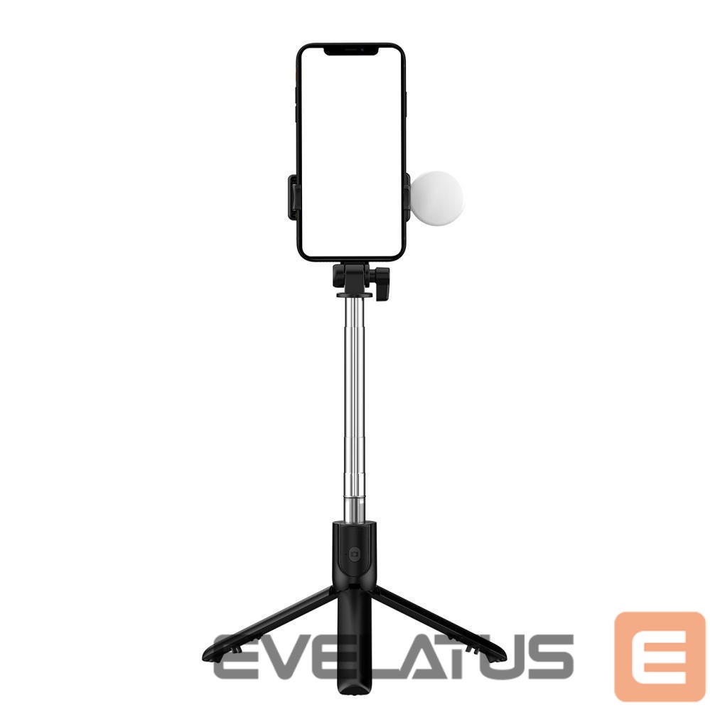Camera accessory Hurtel Selfie stick WR1YXS telescopic tripod 0.71m with round lamp - black