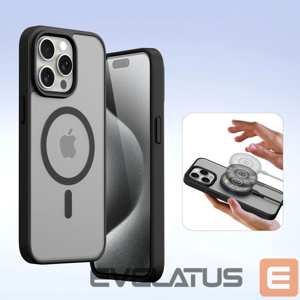 Back panel cover Dux Ducis Dux Ducis Lawa Leather Case for iPhone 15 Pro Max - Black