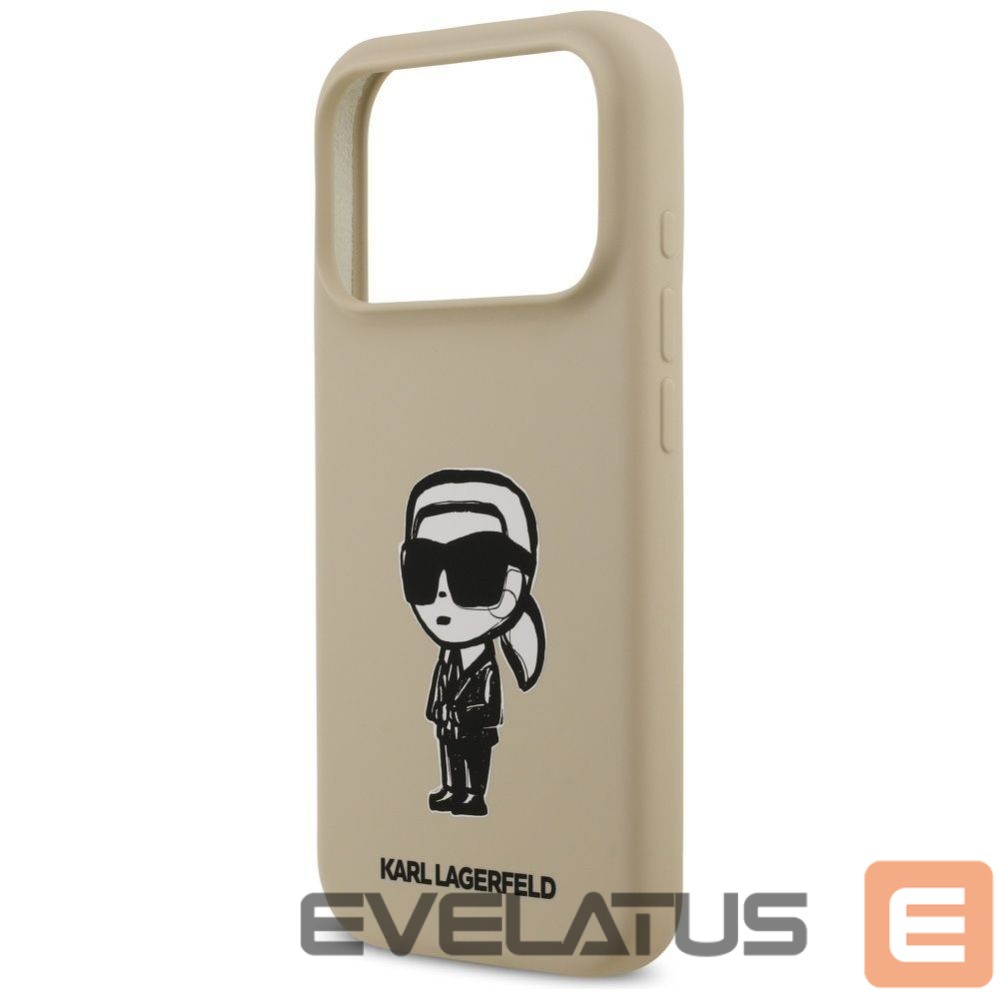 Back panel cover Karl Lagerfeld Apple KARL LAGERFELD case for IPHONE 17 Pro compatible with MagSafe KLHMP17LSKIGROW (Silicone W/ KL Sketch & Logo) brown Brown