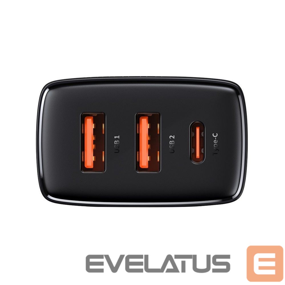 Adapter Baseus Baseus Compact fast charger 2x USB / USB Type C 30W 3A Power Delivery Quick Charge black (CCXJ-E01)