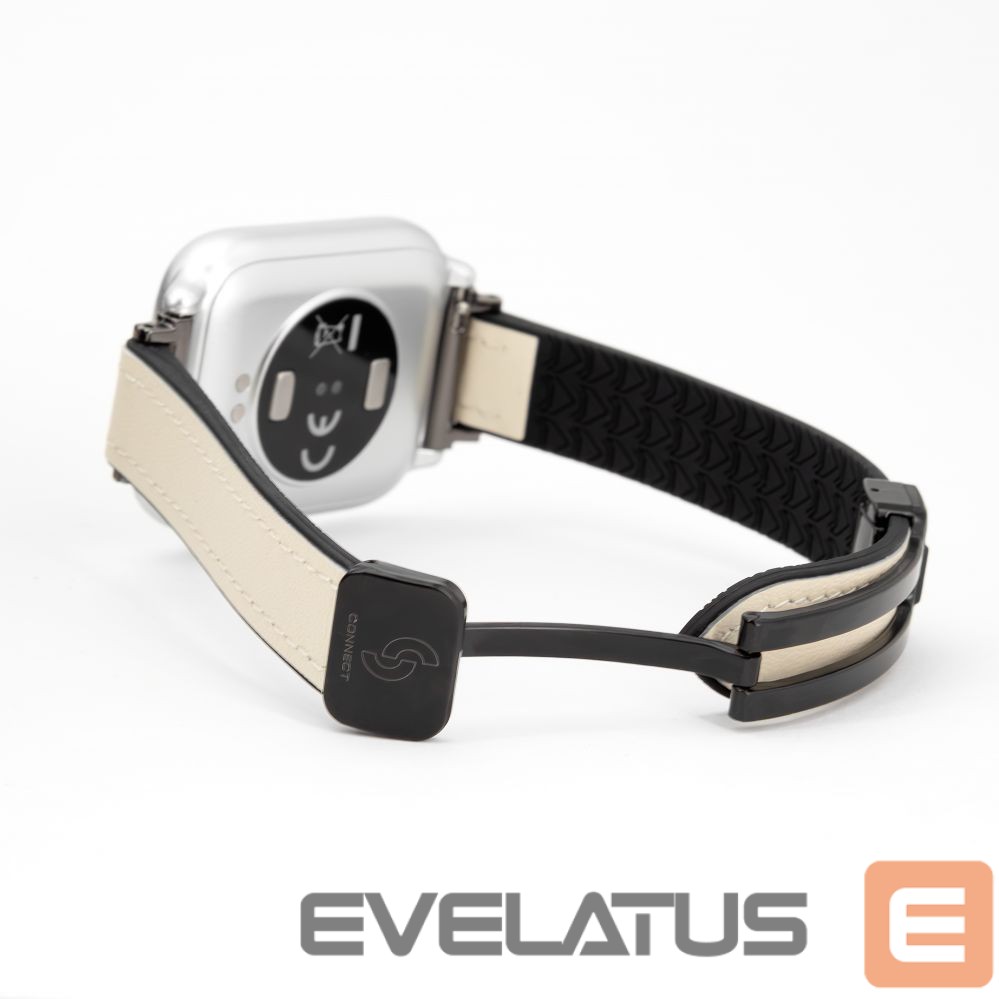 Strap Connect 22mm Silicone Leather Watch Strap with Magnetic White