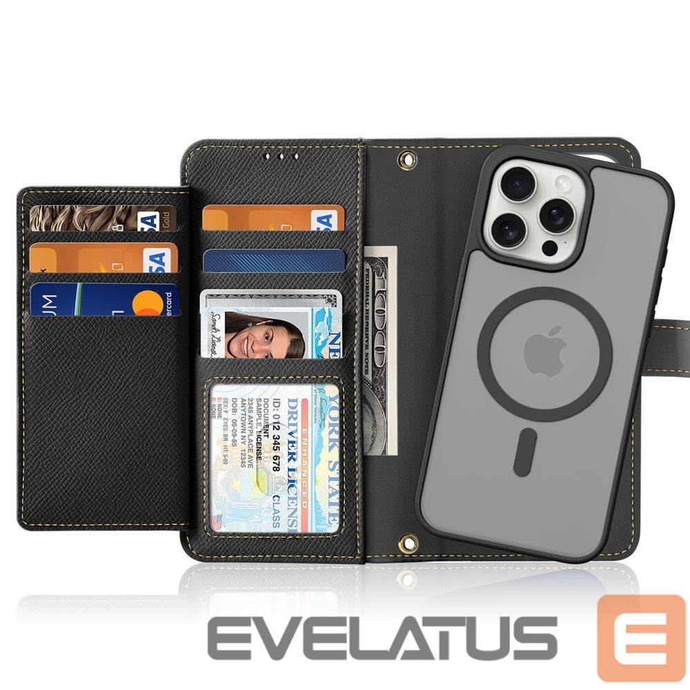 Back panel cover Dux Ducis Dux Ducis Lawa Leather Case for iPhone 15 Pro Max - Black