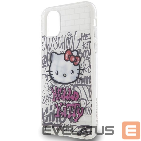 Back panel cover Hello Kitty Hello Kitty IML Kitty On Bricks Graffiti case for iPhone 11 / Xr - white