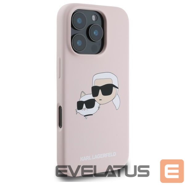 Back panel cover Karl Lagerfeld Karl Lagerfeld Silicone Nauble Heads Print MagSafe Case for iPhone 16 Pro Max - Pink