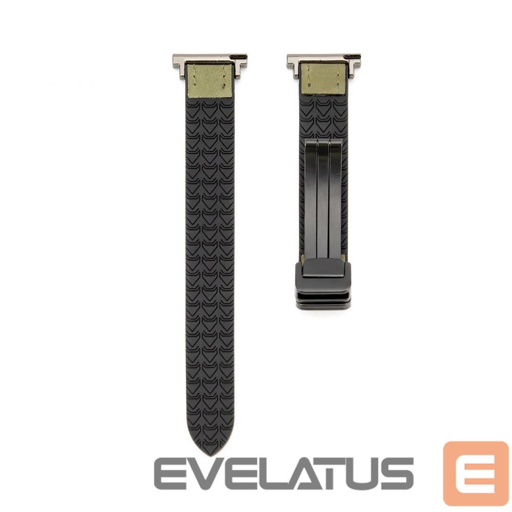Strap Connect 22mm Silicone Leather Watch Strap with Magnetic Forest Green