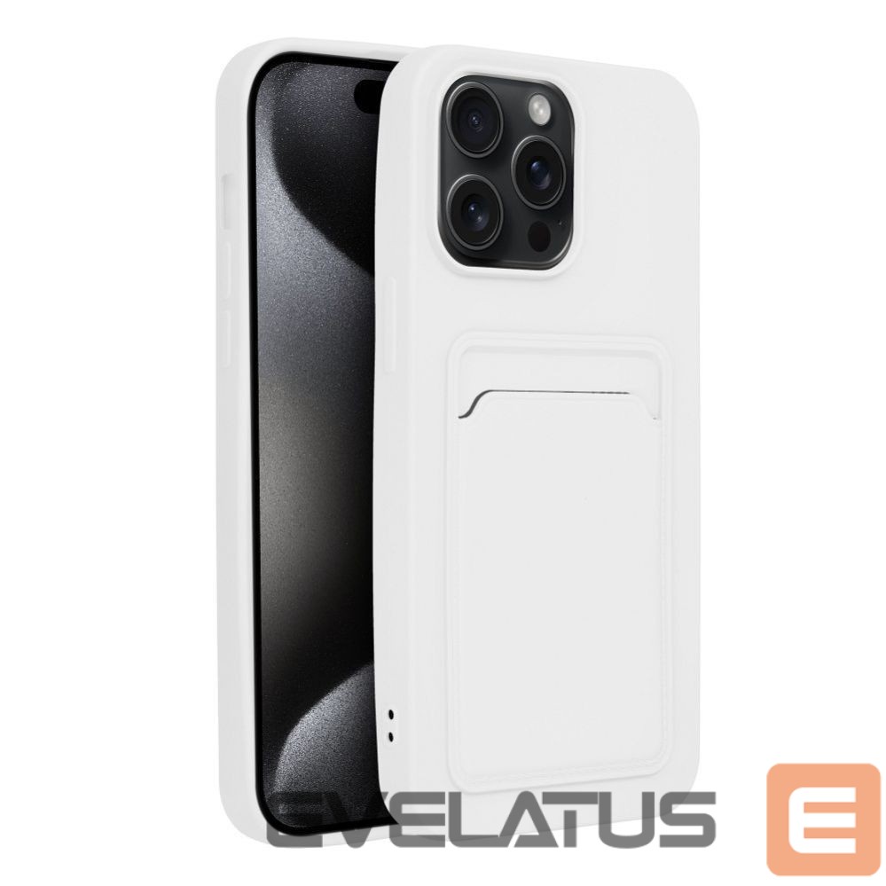 Back panel cover OEM Case for iPhone 15 PRO MAX Card Case white