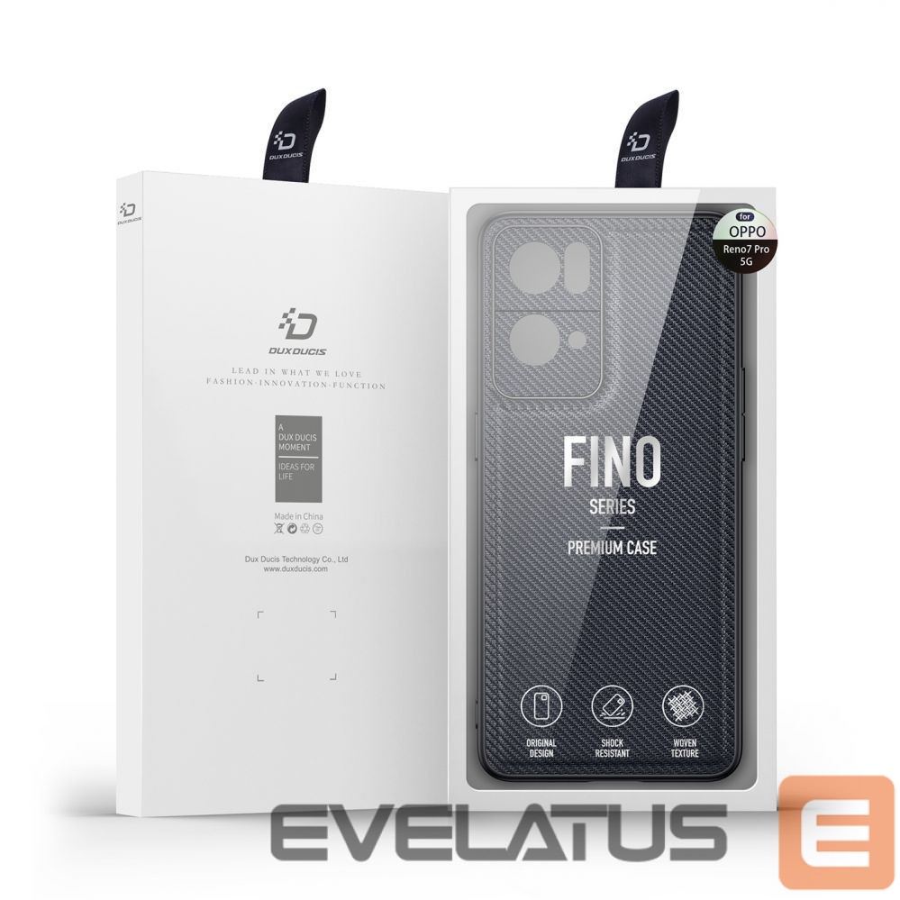 Back panel cover Dux Ducis Dux Ducis Fino case cover covered with nylon material Oppo Reno7 Pro 5G black