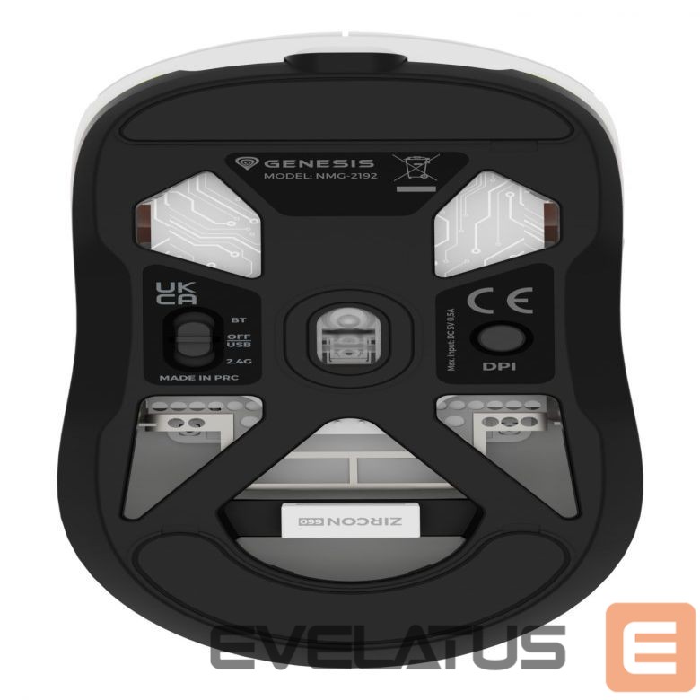 Computer mouse Genesis Gaming Mouse | Zircon 660 | Wired/Wireless | 2.4 GHz, Bluetooth, USB | White
