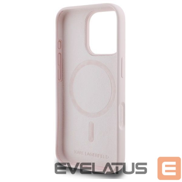 Back panel cover Karl Lagerfeld Karl Lagerfeld Silicone Nauble Heads Print MagSafe Case for iPhone 16 Pro Max - Pink