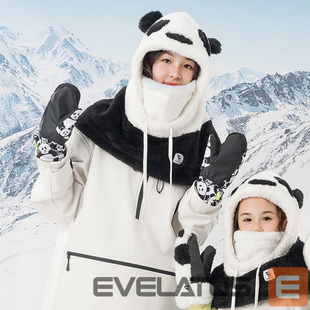 The others Qunature Qunature Panda Heat Transfer Ski Gloves Kids Size S - Black/White