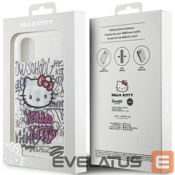 Back panel cover Hello Kitty Hello Kitty IML Kitty On Bricks Graffiti case for iPhone 11 / Xr - white