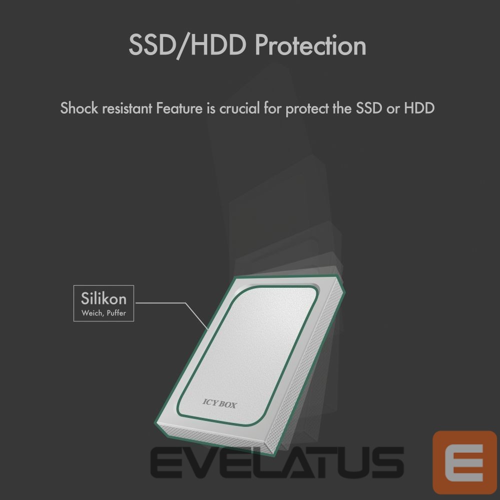 Hard drive case Raidsonic icy box IB-241WP 2,5" SATA to USB 3.0 External USB 3.0 enclosure for 2.5" SATA HDDs/SSDs with write-protection-switch sata, USB 3.0