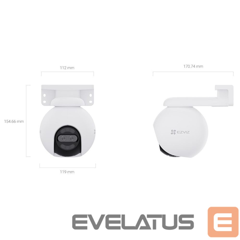IP-kamera EZVIZ H80x Outdoor IP65 Dual lens 8MP+2MP 4K Camera Pan & Tilt 360 MicroSD / Night vision White