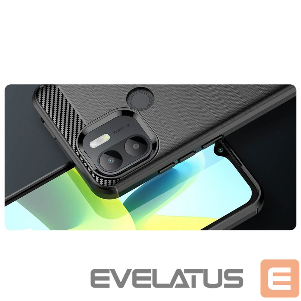 Back panel cover Hurtel Carbon Case case for Xiaomi Redmi A1+ flexible silicone carbon cover black