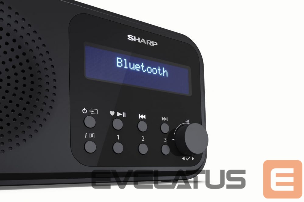 Interactive solution Sharp DR-P420(BK) Tokyo Portable Digital Radio, FM/DAB/DAB+, Bluetooth 5.0, USB or Battery Powered, Midnight Black