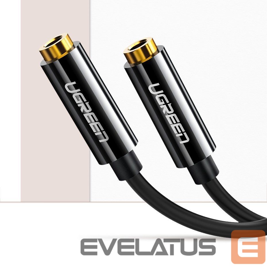 Cable Ugreen cable 3.5 mm headphone splitter mini jack AUX 25cm black (20816) Black
