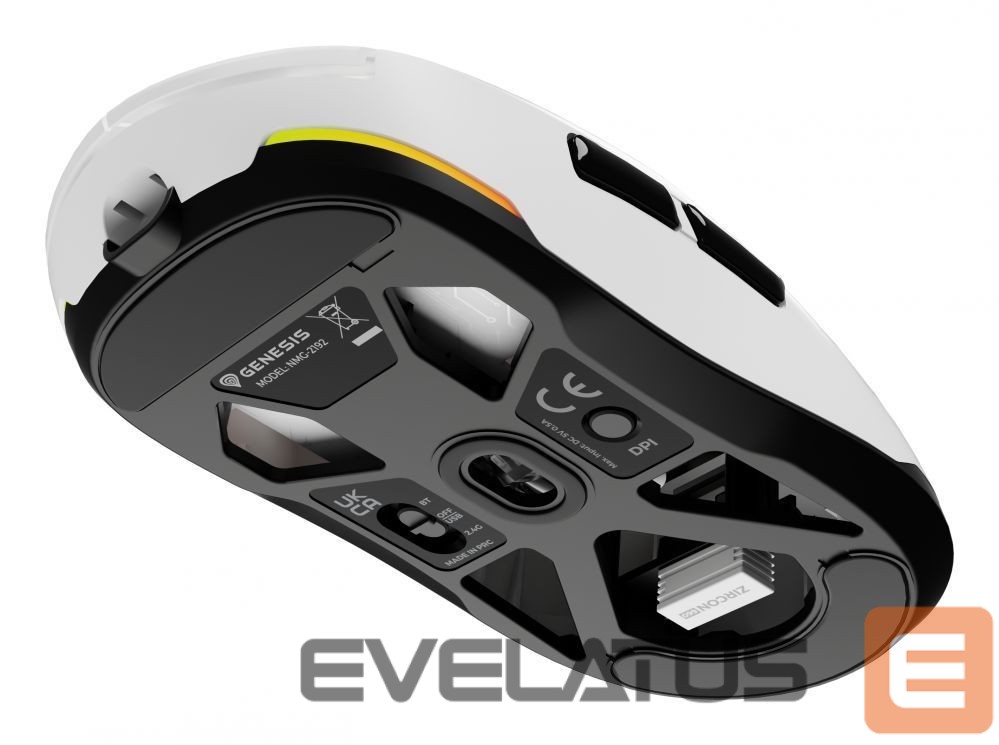 Computer mouse Genesis Gaming Mouse | Zircon 660 | Wired/Wireless | 2.4 GHz, Bluetooth, USB | White