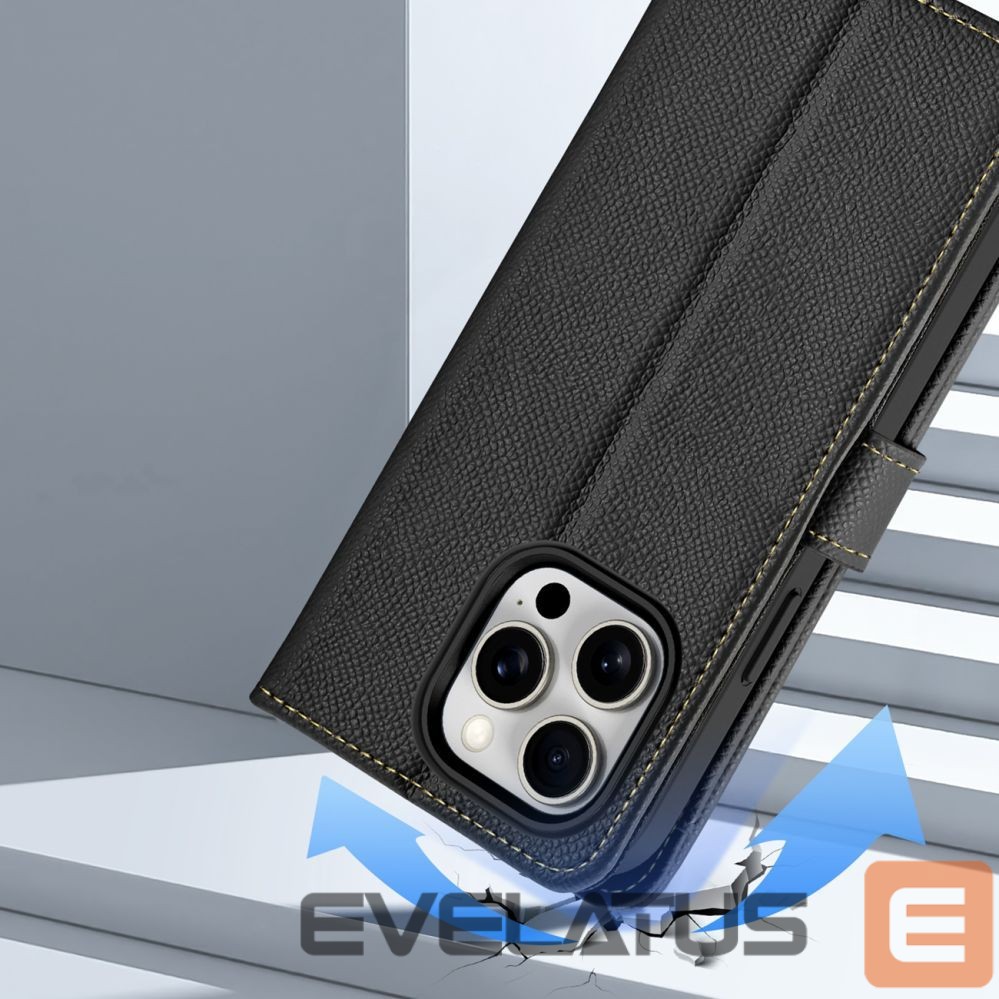 Back panel cover Dux Ducis Dux Ducis Lawa Leather Case for iPhone 15 Pro - Black
