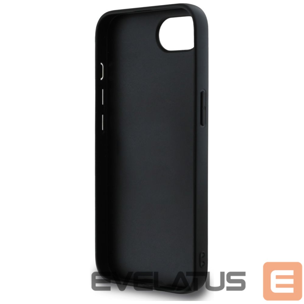 Back panel cover Guess Guess PU Grained 4G Metal Logo case for iPhone 16e - black