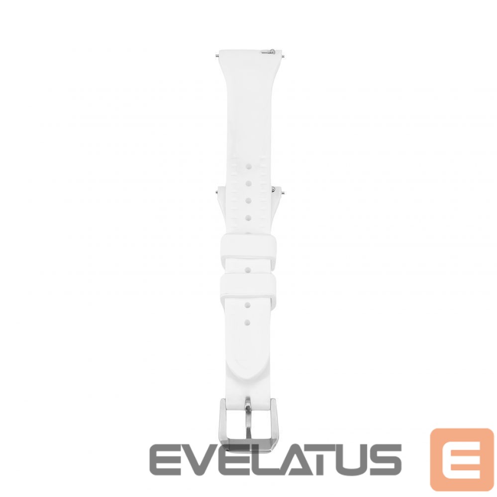Strap Connect 20mm T-buckle Silicone Loop Watch Strap (130mm M/L) White