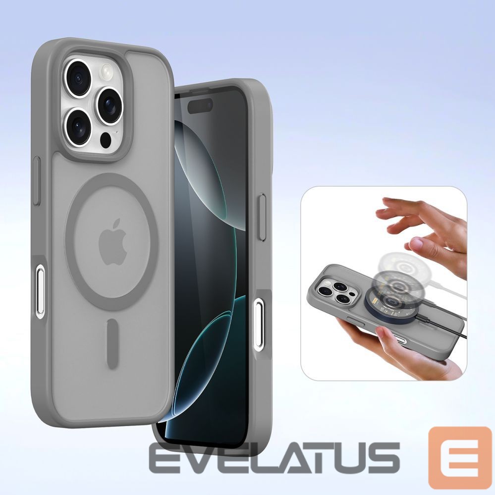 Back panel cover Dux Ducis Dux Ducis Lawa iPhone 16 Pro Leather Case with Detachable Magnetic Wallet - Gray