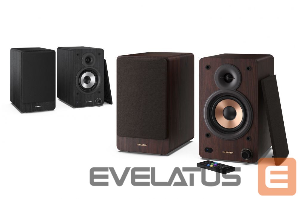 Speakers Sharp CP-SS30 Bookshelf Speakers, Brown