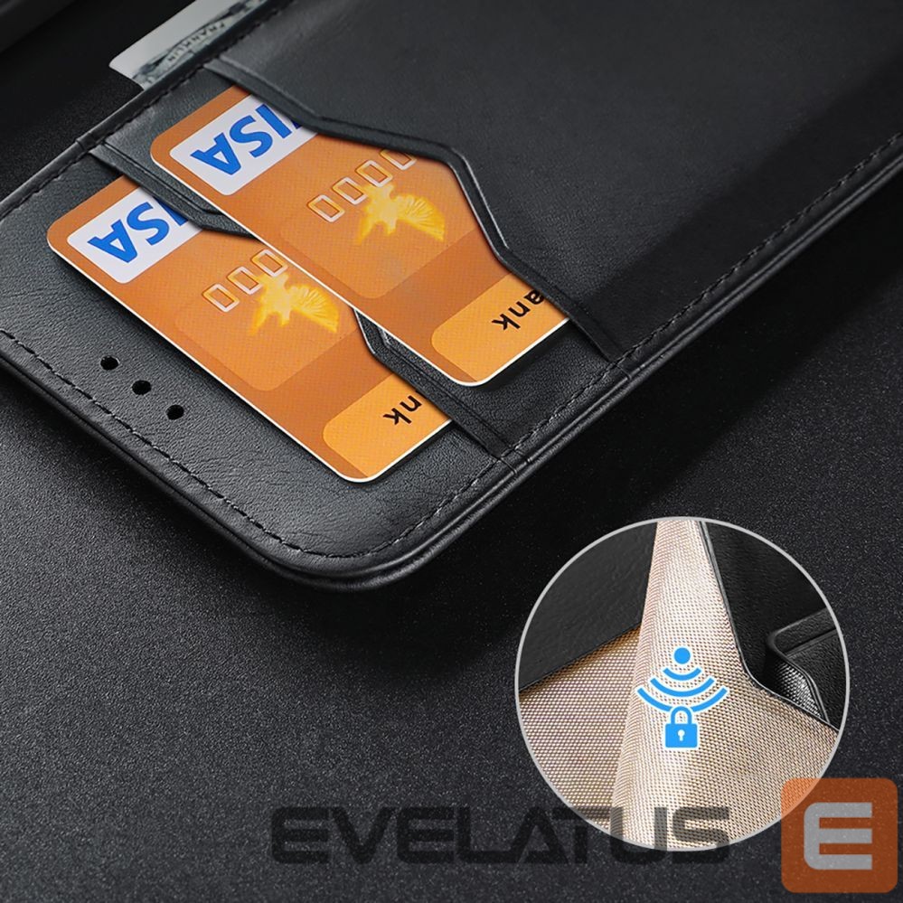 Back panel cover Dux Ducis Dux Ducis Hivo Samsung Galaxy S25 Edge Case with Flip and RFID Protection - Black