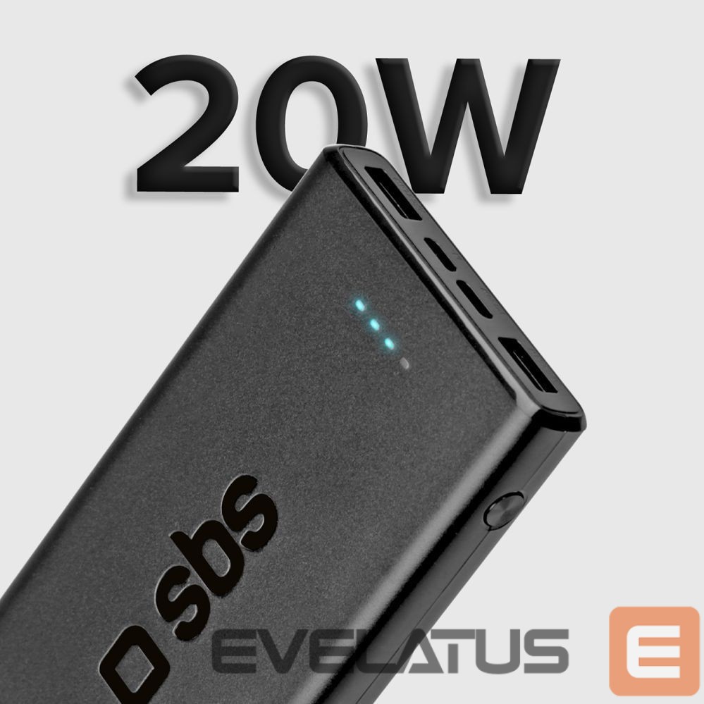 Power bank SBS Powerbank SBS TTBB10000FASTPD20K 10000 mAh 20W with Power Delivery - black