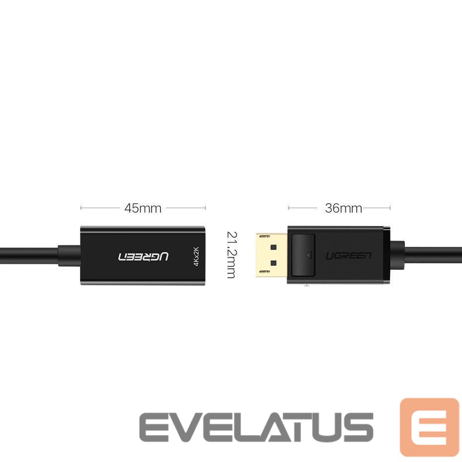 Cable Ugreen Cable from DisplayPort (Male) to HDMI (Female) (Unidirectional) 1080P 60Hz 12bit Black (40362)