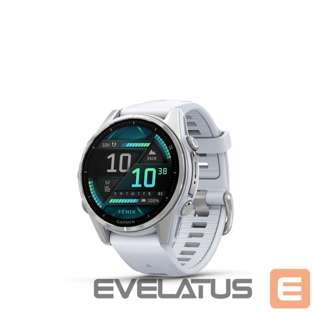 Smart watches Garmin fenix 8 – 43 mm, AMOLED Silver with Whitestone silicone band / 010-02903-00