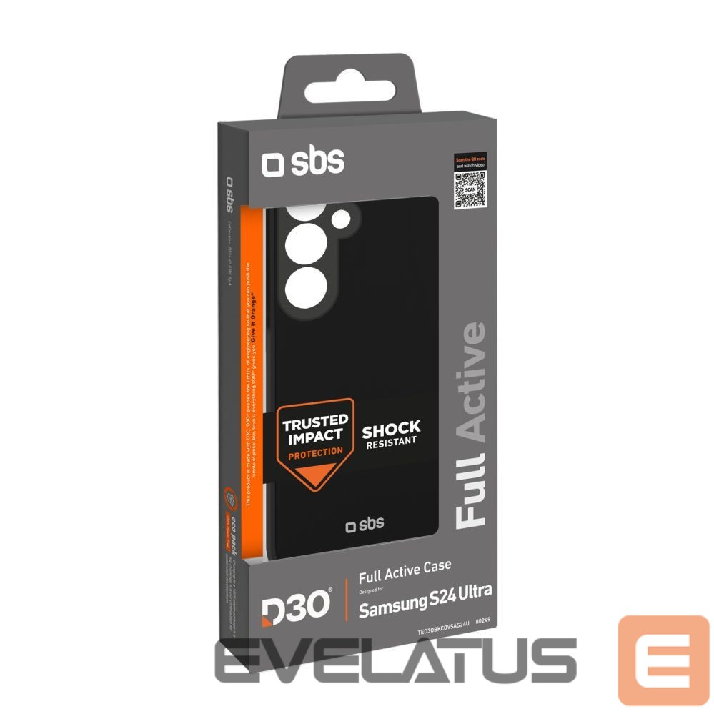 Back panel cover SBS SBS Full Active D3O case for Samsung Galaxy S24 Ultra - black