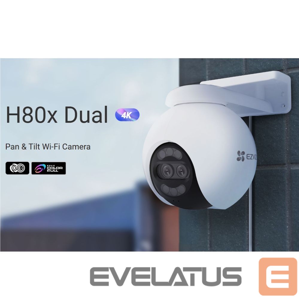 IP-kamera EZVIZ H80x Outdoor IP65 Dual lens 8MP+2MP 4K Camera Pan & Tilt 360 MicroSD / Night vision White