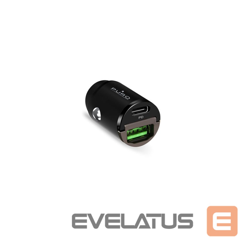 Cable Puro Elektrik Puro Mini 30W Power Delivery USB-C USB-A Car Charger - Black