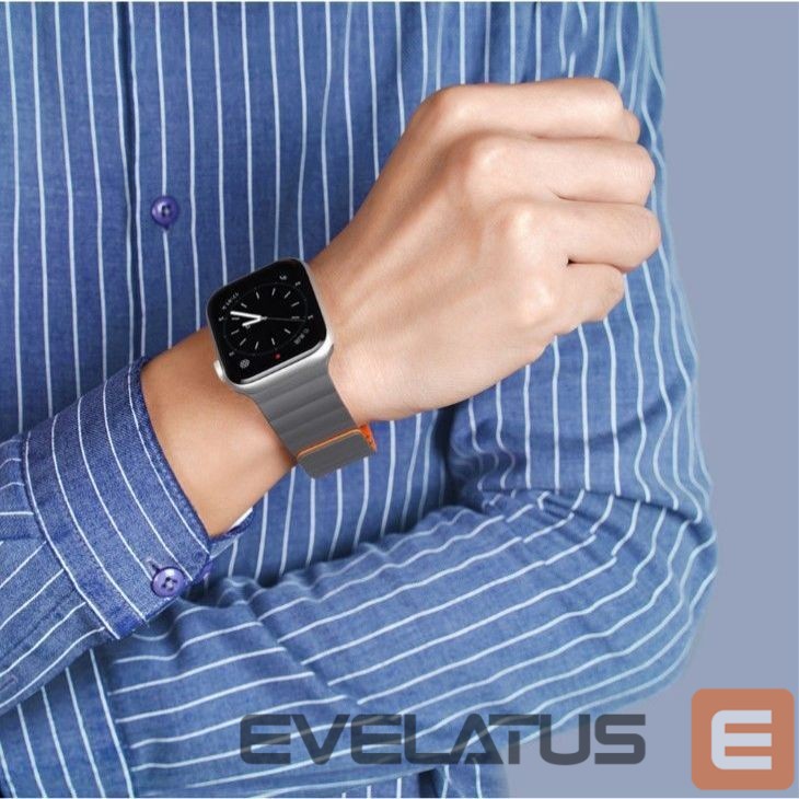 Strap Dux Ducis Apple Magnetic Strap Watch Strap 7/6/5/4/3/2 / SE (41/40 / 38mm) Magnetic Grey Orange