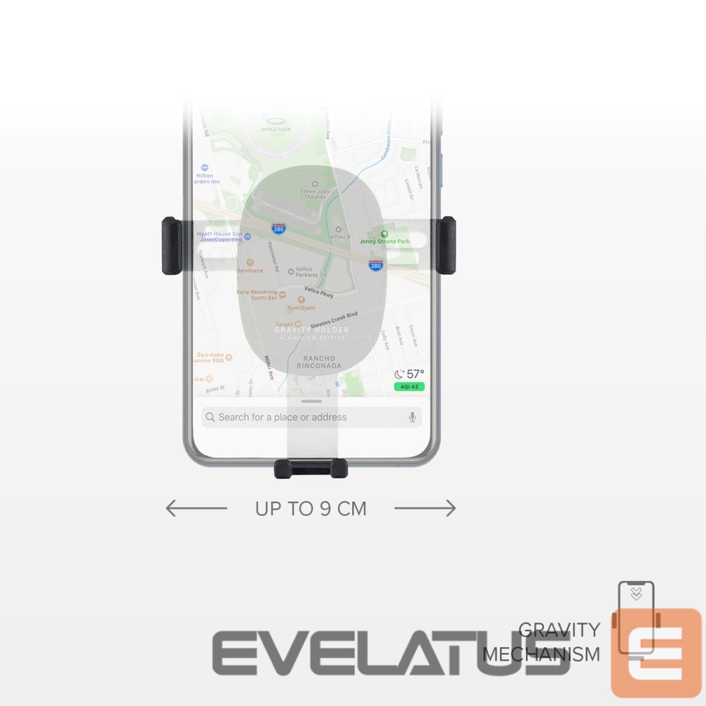 Auto holder SBS SBS TESUPPCLIPGRAVK smartphone holder for air vent, gravity - black