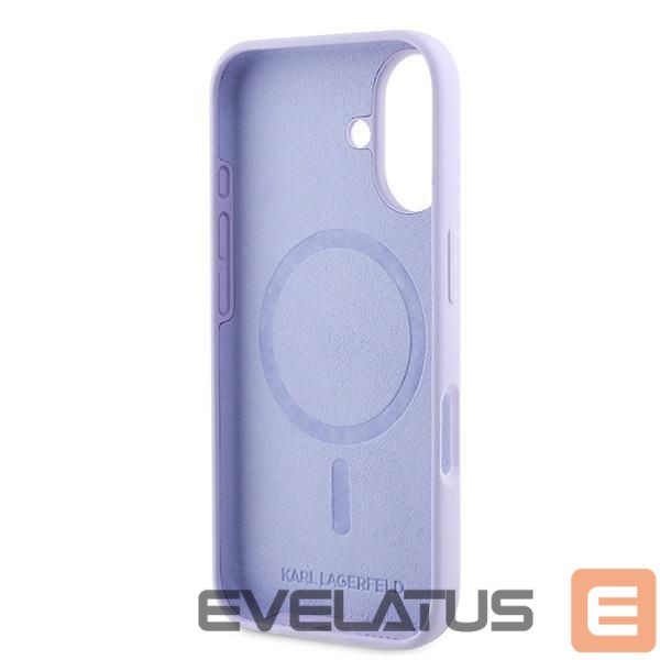 Back panel cover Karl Lagerfeld Karl Lagerfeld Silicone Karl&Choupette Heads Ring MagSafe Case for iPhone 16 Plus - Purple