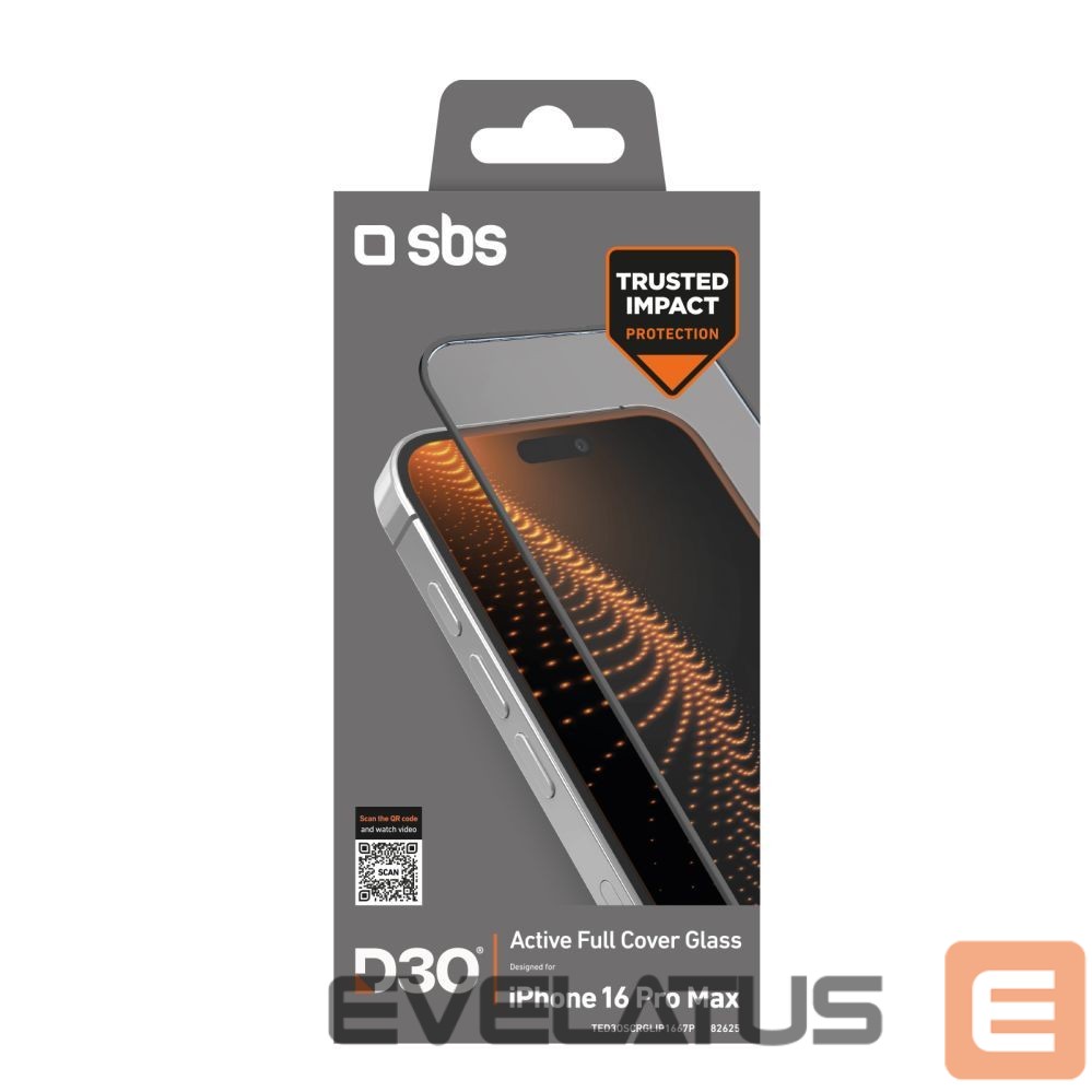 Protective glass SBS SBS Tempered Glass D3O with frame for iPhone 16 Pro Max