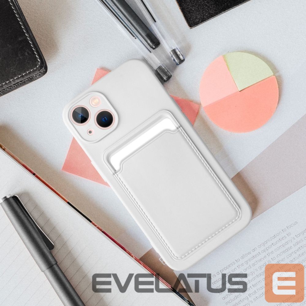 Back panel cover OEM Case for iPhone 15 PRO MAX Card Case white