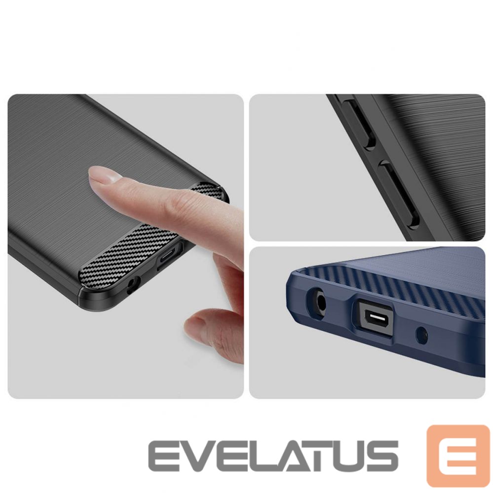 Back panel cover Hurtel Carbon Case case for Xiaomi Redmi A1+ flexible silicone carbon cover black