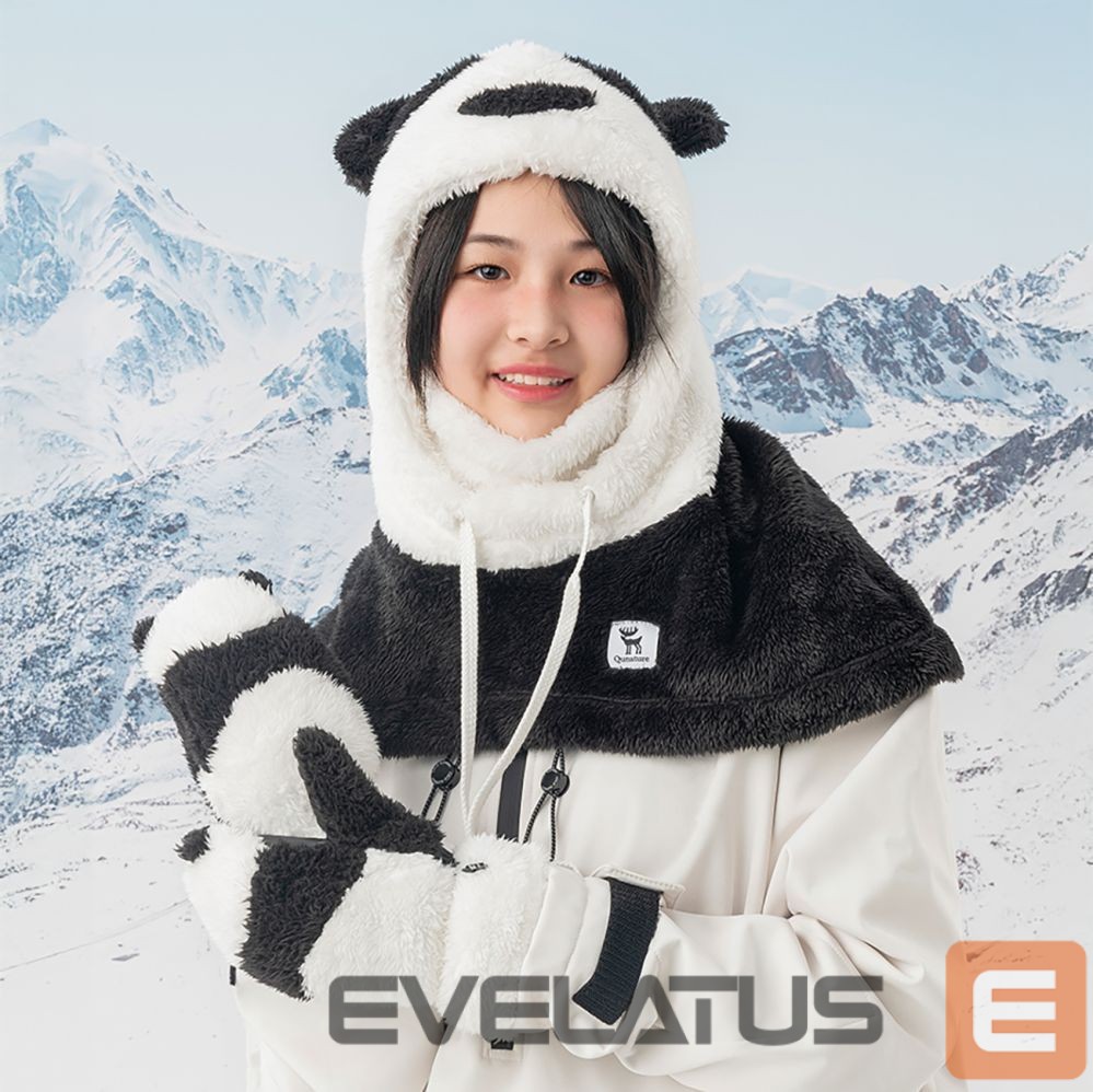 The others Qunature Qunature Panda Ski Gloves for Kids and Adults Size S - Black/White