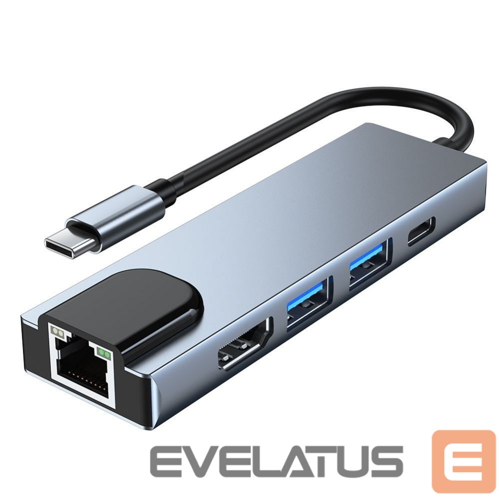 Other Computer Accessory Tech-Protect HUB Tech-Protect V3 5in1 USB-C - USB-A 3.0 / USB-A 2.0 / USB-C / HDMI / RJ45 - gray