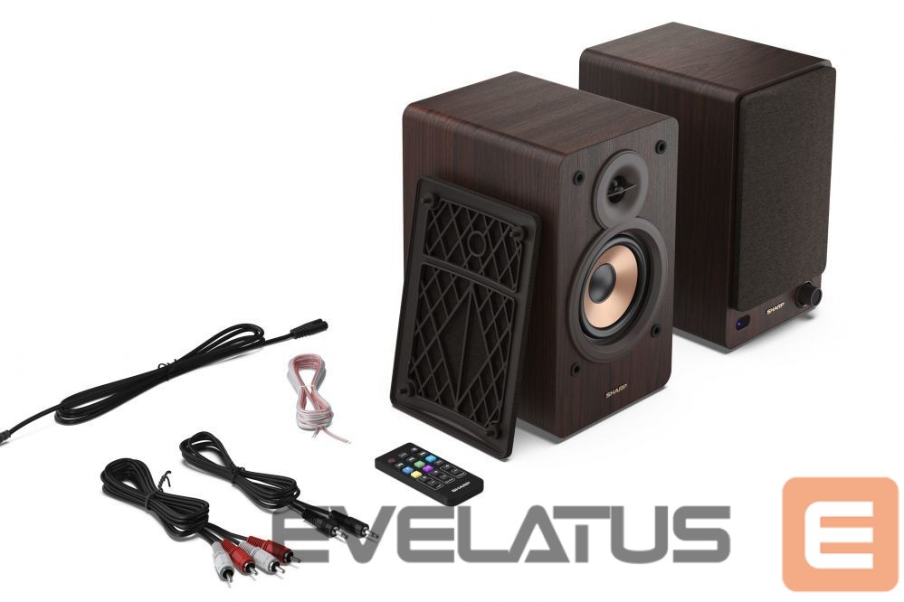 Speakers Sharp CP-SS30 Bookshelf Speakers, Brown