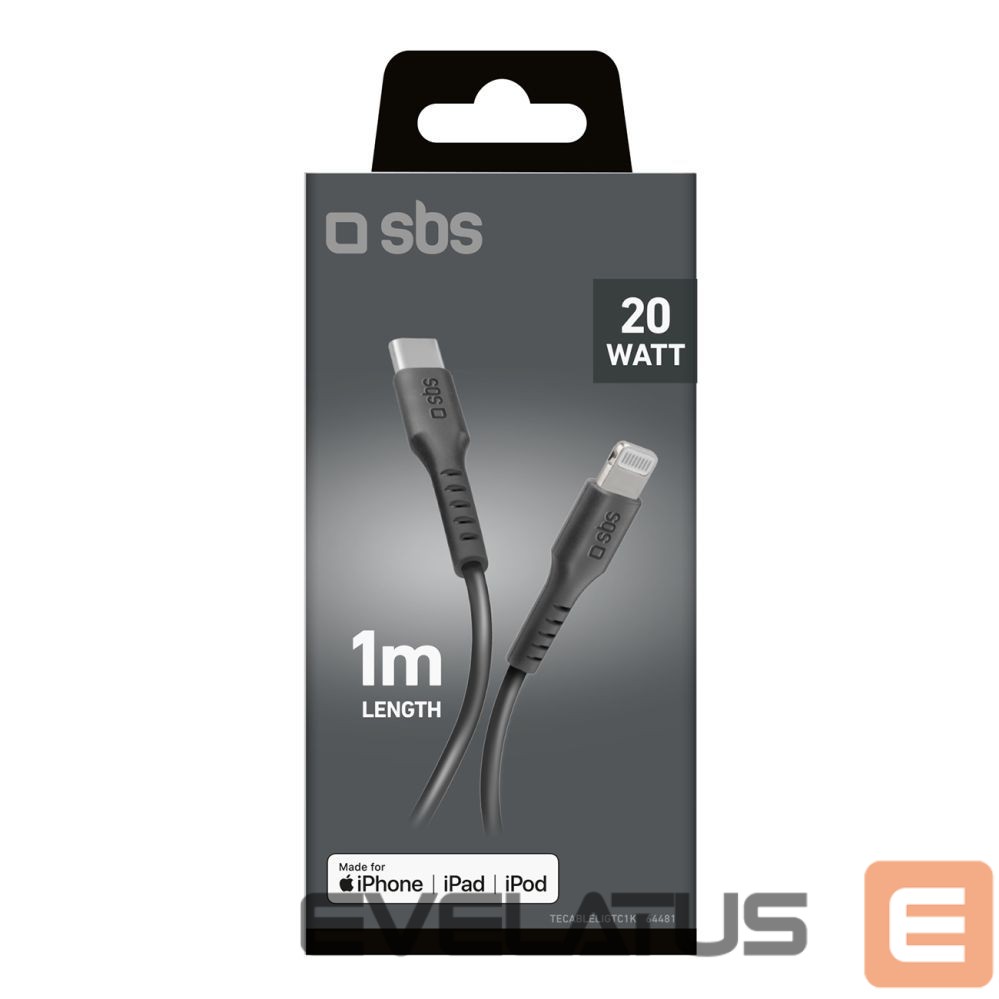 Cable SBS SBS TECABLELIGTC1K USB-C - Lightning cable 1m - black
