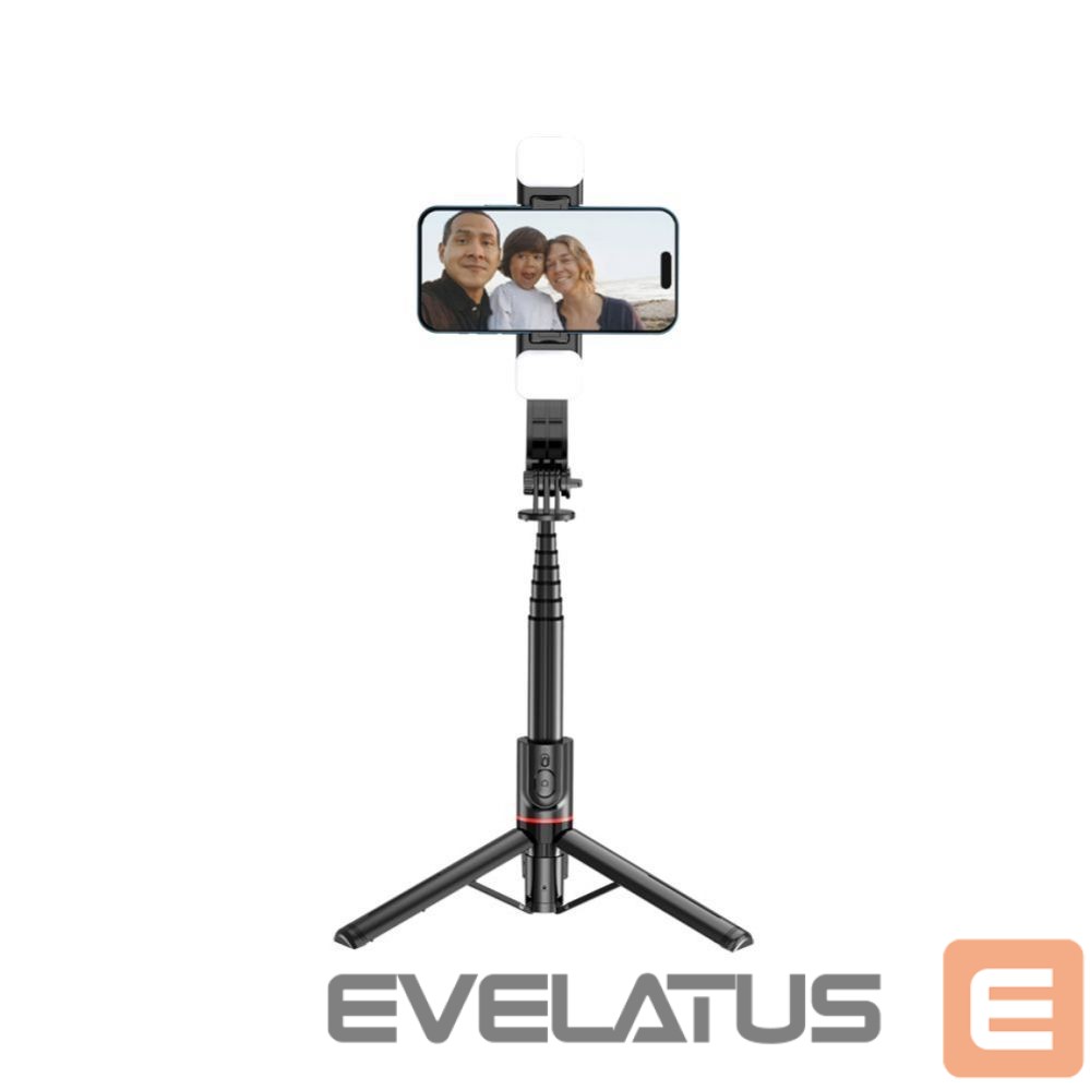 Camera accessory Tech-Protect Tech-Protect L05S Bluetooth Selfie Stick with Tripod up to 105cm with LED Light - Black