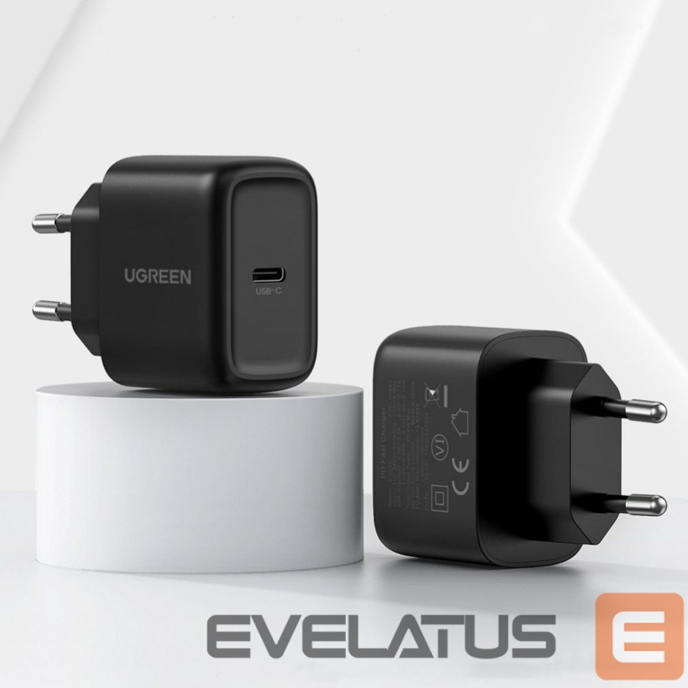 Adapter Ugreen USB Type C charger 25W Power Delivery + USB Type C cable 2m (50581) Black